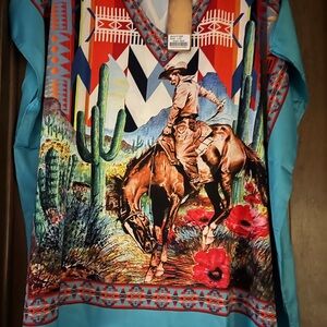 Vibrant Western Print Women's Top